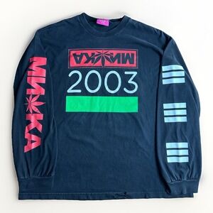 MNWKA Mishka NYC Shirt Mens XXL Black 2003 Weed Marijuana Leaf Long Sleeve